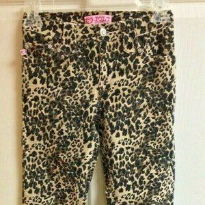 Jolt Girls Leopard Corduroy Stretch Jeans Size 10